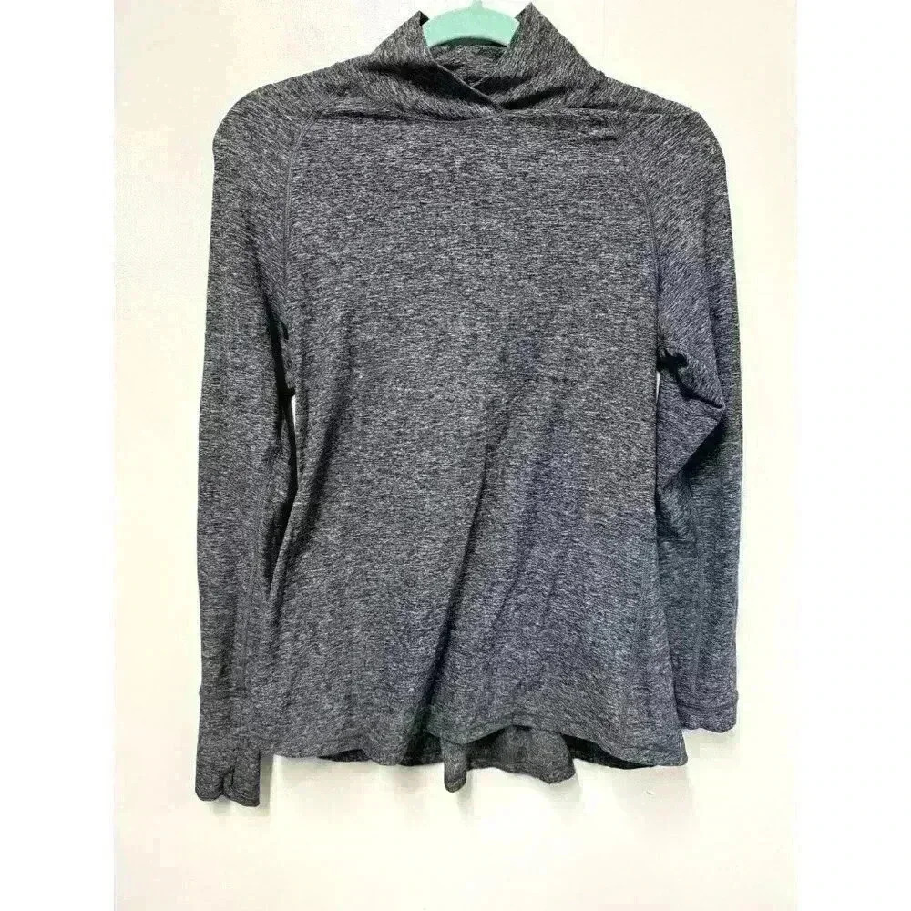 LULULEMON‎ WARM YOUR CORE LONG SLEEVE TEE HEATHERED BLACK YOGA LOUNGE EUC 10